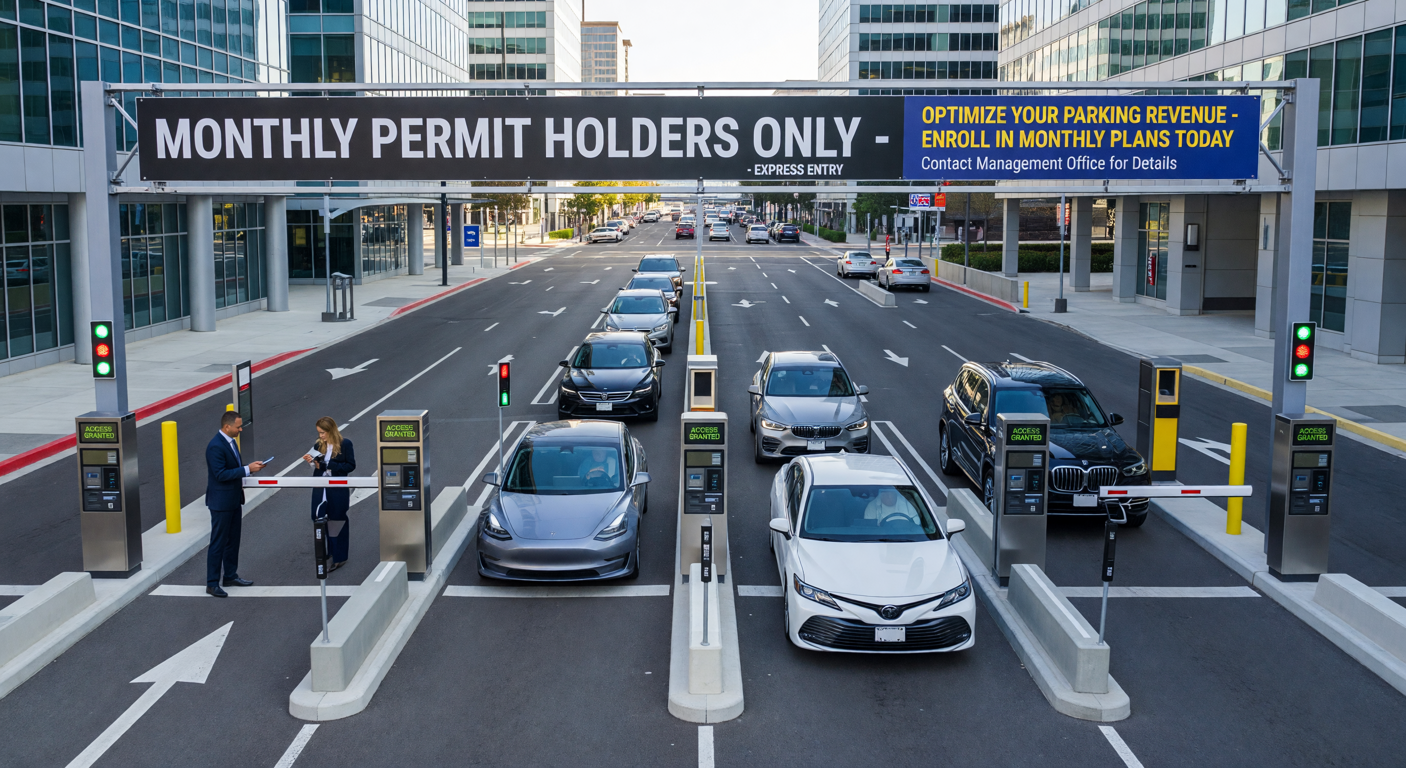 Monthly parker using streamlined parking facility entry system